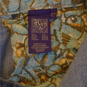 Vintage Rich & Skinny Blue and Yellow Butterfly Jeans